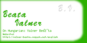 beata valner business card